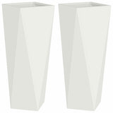 Planter 2 pcs White 30 x 30 x 75 cm Steel 883769