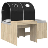 Bed with Tunnel 3 pcs Artisian Oak and Black Engineered Wood 3423520