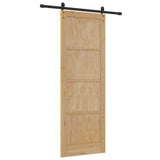 Sliding Door Manual Natural and black 83 x 232 cm 3333284