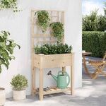 Garden Planter with Shelf Beige 71 x 38 x 152 cm Solid fir wood 42006570