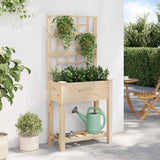 Garden Planter with Shelf Beige 71 x 38 x 152 cm Solid fir wood 42006570