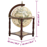 Globe Bar Wine Stand Brown Solid Wood Eucalyptus 343475