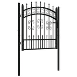 ZNTS Fence Gate with Spear Top Black 103x150 cm Powder-coated Steel 151090