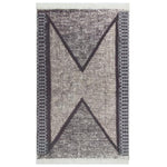 ZNTS Rug Black and Grey 160x230 cm Cotton 340091