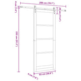 Sliding Door ORKDAL 93 x 232 cm Engineered Wood White and Black 3450276