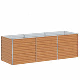 Garden Raised Bed Light Brown 240 x 80 x 77 cm Galvanised Steel 42017336