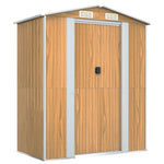 Garden Shed Light Brown 192x108x223 cm Galvanised Steel 319275