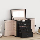 Jewellery Box 5-Layer with Mirror Lockable Black 4103563