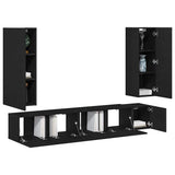 TV Cabinet Set 5 pcs Black oak 190.5 x 30 x 30.5 cm Wood 3393190