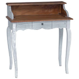 Writing Desk with Drawer Brown and White 80 x 40 x 92 cm 42012408