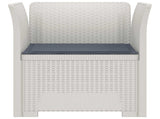 1-Seater Armchair with Cushion Rattan Look PP White 8011863