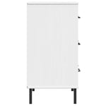 ZNTS Sideboard with 3 Drawers White 77x40x79.5 cm Solid Wood OSLO 350981