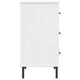 ZNTS Sideboard with 3 Drawers White 77x40x79.5 cm Solid Wood OSLO 350981
