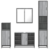 4 Piece Bathroom Furniture Set Grey Sonoma Engineered Wood 3301213
