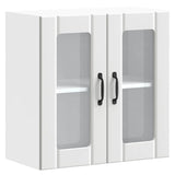 Kitchen Wall Cabinet with Glass Door Lucca White Engineered Wood 853907