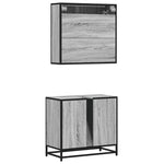 2 Piece Bathroom Furniture Set Grey Sonoma Engineered Wood 3300938