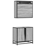 2 Piece Bathroom Furniture Set Grey Sonoma Engineered Wood 3300938