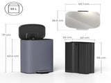 50L Kitchen Bin with Soft-Close Lid and Stay-Open Function, Stainless Steel Pedal Bin with Removable T3398P424976