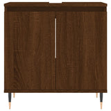 ZNTS 3 Piece Bathroom Cabinet Set Brown Oak Engineered Wood 3187788