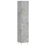 Highboard Concrete Grey 34.5x34x180 cm Engineered Wood 3198845