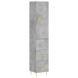Highboard Concrete Grey 34.5x34x180 cm Engineered Wood 3198845