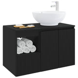 Bathroom Furniture Set 2 pcs Black Engineered Wood 3404085