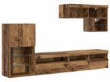 TV Wall Units Wall-mounted 6 pcs Old Wood Engineered Wood 3402974