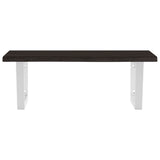 Basin Shelf Wall Mounted Steel and Solid Wood Oak 3302618