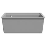 ZNTS Kitchen Sink with Overflow Hole Grey Granite 147062