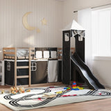Bunk Bed without Mattress with Slide White and Black 90x190 cm Single 3284206