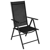 Dining Set Black Powder-coated aluminium, Textilene, Glass Medium 3070635