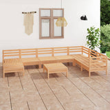 9 Piece Garden Lounge Set Solid Wood Pine 3082989