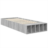 Bed Frame with Shelf Grey Sonoma 100 x 200 cm Engineered Wood 3408401
