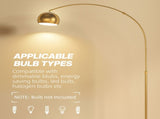 180cm Arc Floor Lamp for Living Room, Modern Adjustable Standing Lamp with Foot Switch, Faux Black T3398P344471