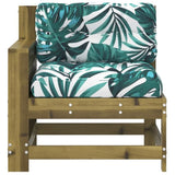 Garden Armrest Sofa with Cushion Impregnated Wood Pine 844924