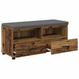 Hall Bench Old Wood 100 x 38 x 46 cm Engineered Wood and Fabric 891470