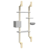 Wall-mounted Cat Tree with Scratching Post Light Grey 180 cm 172402