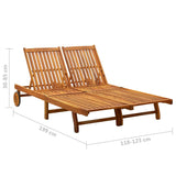 311873 2-Person Sun Lounger Solid Acacia Wood