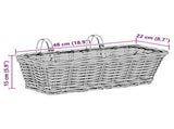 Hanging Planter Basket 2 pcs Brown 48 x 22 x 15 cm Lacak Rattan 42020968