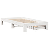 Bed Frame without Mattress White 100x200 cm Solid Wood Pine 3309006