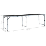 Foldable Camping Table Grey Aluminium 240x60 cm 48177