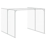 Dog House with Run Light Grey 214x1273x181 cm Galvanised Steel 3189130