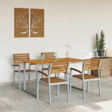 Garden Dining Set 5 pcs Grey Solid Acacia Wood 3284343