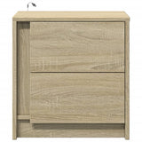 ZNTS Bedside Cabinets with LED Lights 2 pcs Sonoma Oak Engineered Wood 852052