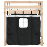 Bunk Bed without Mattress White&Black 90x200 cm Solid Wood Pine 3283928