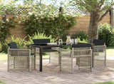 Garden Dining Set 5 pcs Light Grey Poly Rattan 3380790