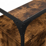 Sideboard with Glass Top Smoked Oak 98x35x81 cm Engineered Wood 846071