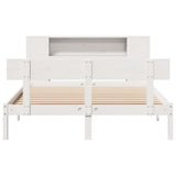 Bookcase Bed without Mattress White 150x200 cm King Size Solid Wood Pine 3321777
