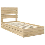 Storage Bed with Drawer Sonoma Oak 70 x 190 cm Engineered Wood 3411934