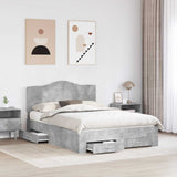 Bed Frame Concrete Grey 140 x 200 cm Engineered Wood 3413597